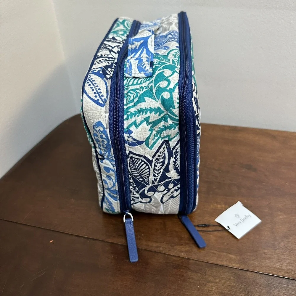 Vera Bradley Large Blush & Brush Makeup Case Santiago Cosmetics Bag NEW